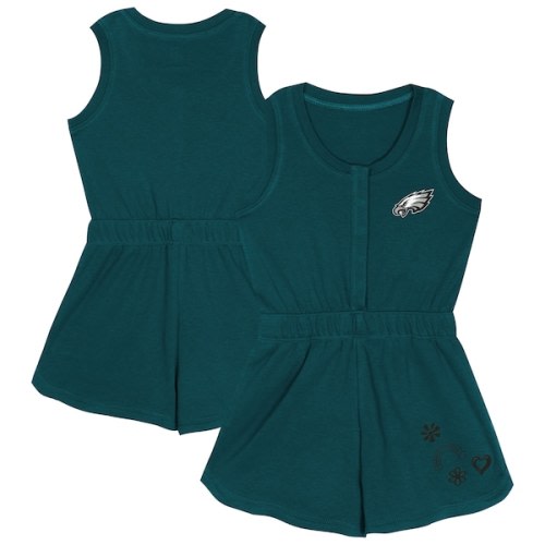 Girls Toddler Philadelphia Eagles Midnight Green Super Girl Romper