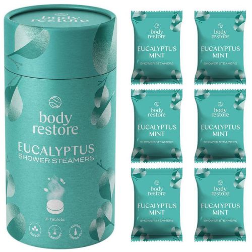 Body Restore Shower Steamers with 100% Natural Essential Oil - Eucalyptus & Mint - 6ct