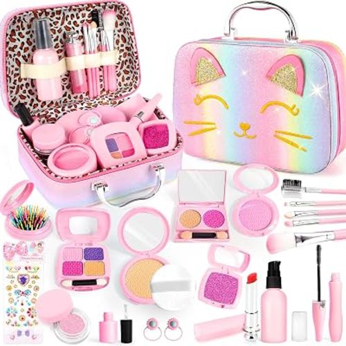 Pretend Fake Makeup Kit for Little Girls Toddlers 3-5 5-8