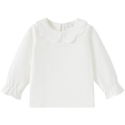 AIWUHE Baby Girls Blouse Long Sleeve Doll Collar T-Shirt Plain Tops 6M-6Y