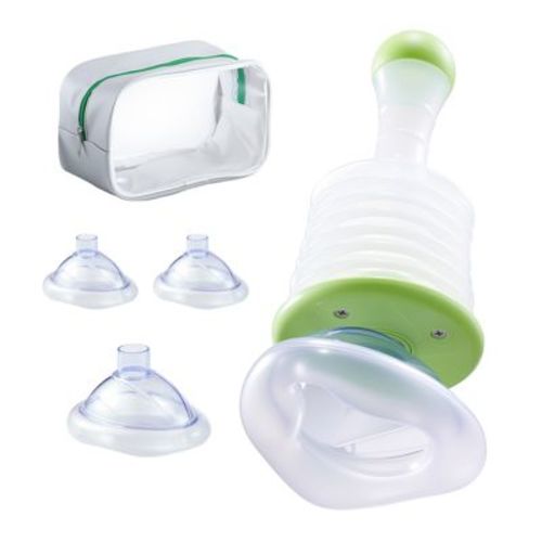 VEVOR Choking Rescue Device, Portable Airway Clear Anti Choking Suction Device with 5 Multi-size Masks and 1 Storage Bag, Clear & Green