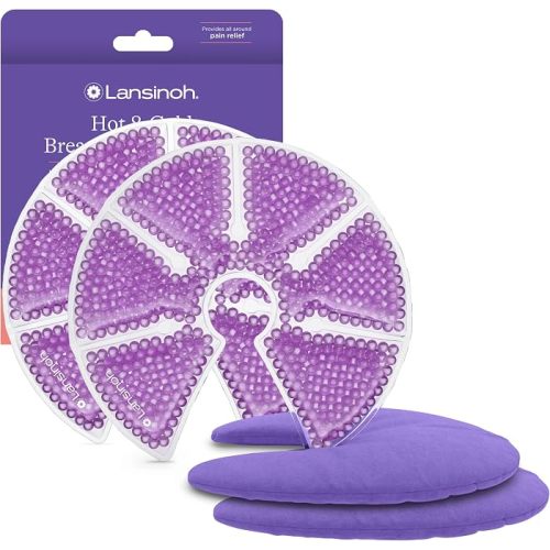 Amazon.com : Lansinoh Breast Therapy Packs with Soft Covers, 2 Pack | Hot and Cold Breast Pads Postpartum Essentials for Nipple Pain Relief, Mastitis, Engorgement, Breastfeeding & Pumping Support : Baby