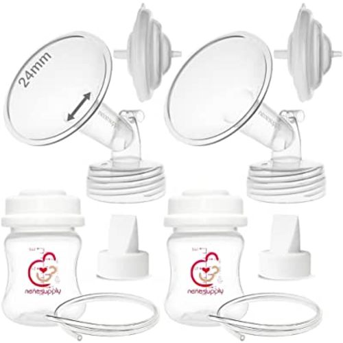 Nenesupply Pump Parts Compatible with Spectra S2 S1 9 Plus Breast Pump to Replace Spectra Pump Parts S2 Accessories Flange 24mm Duckbill Valve Tubing Bottles Backflow Protector