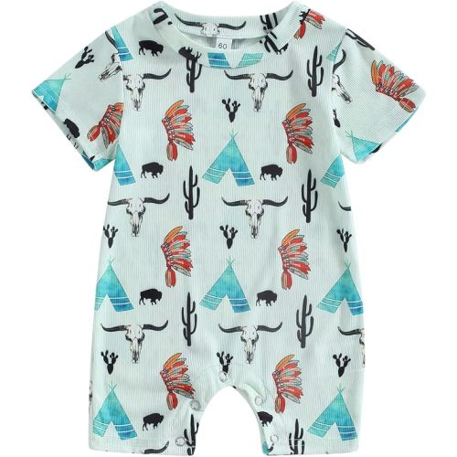Western Baby Boy Clothes Country Cowboy Romper One-piece Jumpsuit Spring Summer Clothes 0 3 6 12 Months