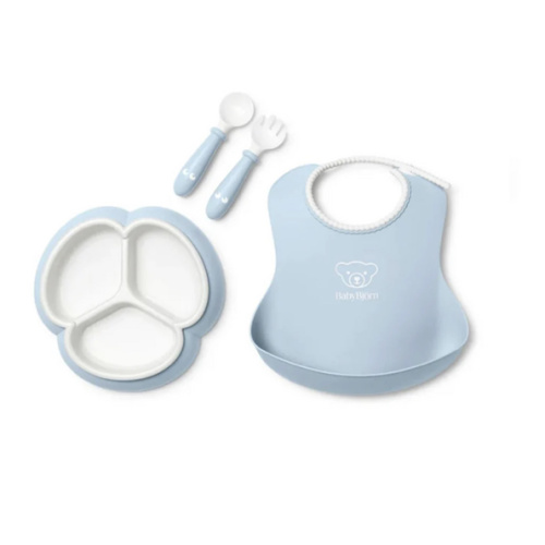 Mealtime Set in Powder Blue, Set of 4 | Over The Moon