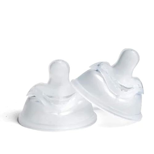 Herobility Double Anti-Colic Silicone Nipples, Baby Bottle Teats, Breast Like Shaped Nipples - Fits Herobility's & Eco Baby Bottles | Pack of 2 (Medium Size)