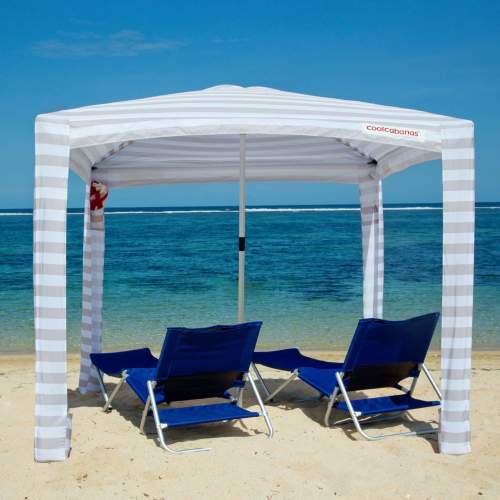 CoolCabana 5 Beach Cabana - The World's Best Beach Shade Shelter 2.4m x 2.4m and 2m x 2m | UPF 50+ | Beach Shade for the whole family | Strong in the Wind