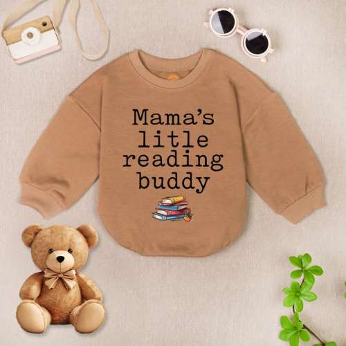 Mama’s Little Reading Buddy Baby Romper Sweater, Book Club Baby Bodysuit, Book Club Member Baby Outfit, Future Bookworm Baby Outfit