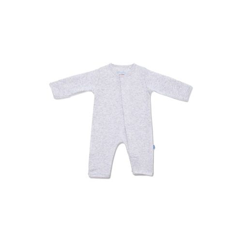 Simply Light Grey Mélange Organic Cotton Magnetic Closure Romper