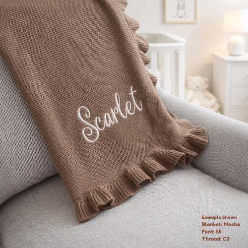 Personalized Knit Baby Blanket, Custom Baby Blanket, Embroidered Baby Name Blanket, Welcome Baby Blanket Keepsake, Unique Baby Shower Gift