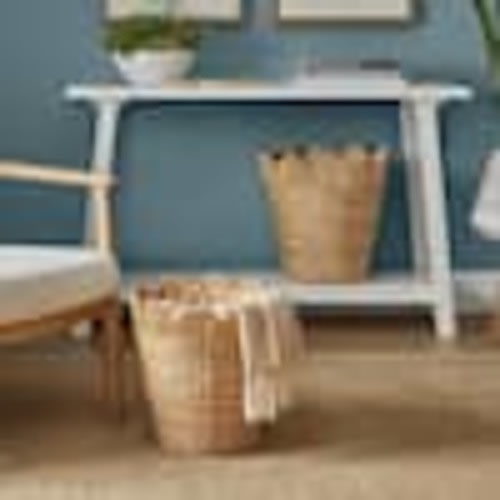 StyleWell Scalloped Bulrush Storage Baskets (Set of 2) THD-42566511