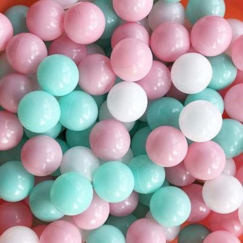 MoonxHome Ball Pit Balls for Toddlers, BPA Free Crush Proof Plastic Toy Balls for Ball Pit, Children's Pool Water Toys, Macaron Ocean Balls for Play Tent 2.15 Inch Pack of 100 200 500 800 1000