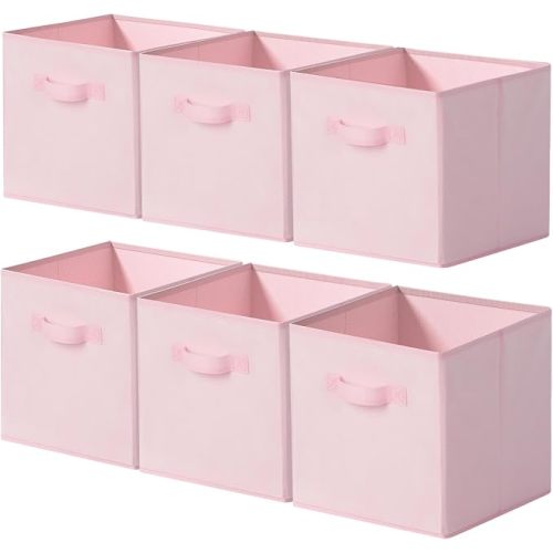Cupic Cupid 6-Pack 11x11 Storage Cubes, Cube Storage Organizer, Pink