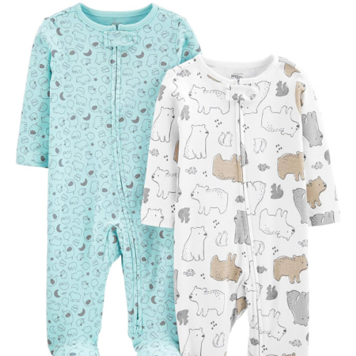 Newborn Simple Joys by Carter's Baby Neutral 2-pack Cotton Footed Sleep and Play