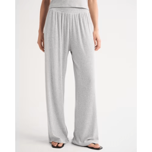 Lounge Ribbed Wide Leg Sweatpant Small