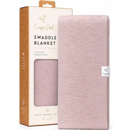Copper Pearl Swaddle Blankets for Newborns | Soft Stretchy Receiving Blankets for Boys and Girls | Large 46 x 46 Inch Baby Blankets | Lightweight and Breathable Swaddles | Maeve