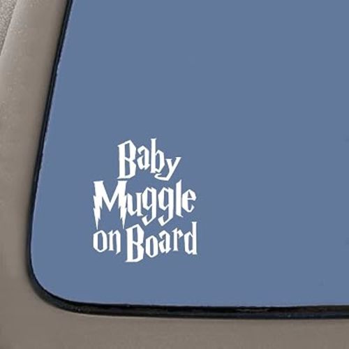 Baby Muggle On Board White Vinyl Decal Sticker