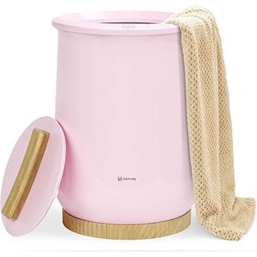 Keenray Towel Warmer, Luxury Towel Warmer Bucket, Large Towel Warmers for Bathroom, Auto Shut Off, Fits Up to Two 40"X70" Oversized Towels, Bathrobes, Blankets, PJ's and More, CL1(Pink)