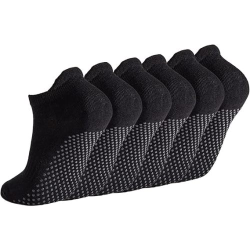 Breslatte Grip Socks Pilates Socks with Grips for Women with Cushion Cotton Non Slip Grippers Womens Gifts