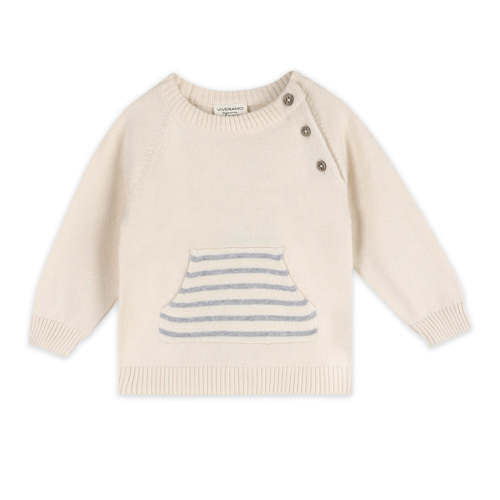 Milan Knit Baby Kangaroo Pocket Pullover (Grey 12-18mo)