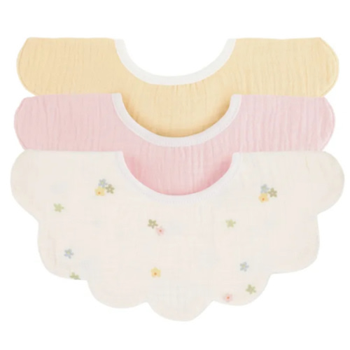 Daisies petal bibs in organic cotton - Set of 3