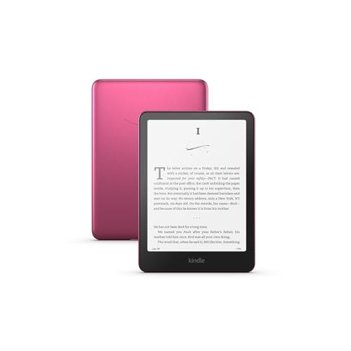 Amazon Kindle Paperwhite Signature Edition 32GB (2024 model) – Auto-adjusting front light, wireless charging, and weeks of battery life – Metallic Raspberry