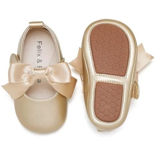 Felix & Flora Soft Sole Baby Shoes - Infant Baby Walking Shoes Moccasinss Rubber Sole Crib Shoes