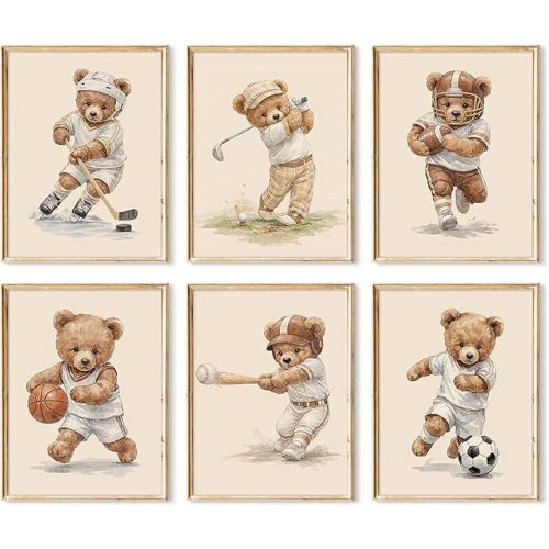 Nursery Sea Animal Wall Decor Set of 6 Ocean Watercolor Canvas Wall Art Baby Boys Room Wall Art Ocean Sea Animal Pictures Kids Girl Art Prints Nursery Artwork for Bedroom 8x10 Inch Framed