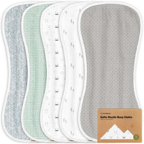Organic Baby Burp Cloths & Bibs Set For Feeding – Nordic - KeaBabies