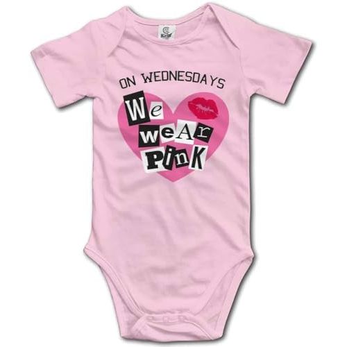 On Wednesdays We Wear Pink Baby Short Sleeve Bodysuit Infant Playsuit, 18-24 Months, Black