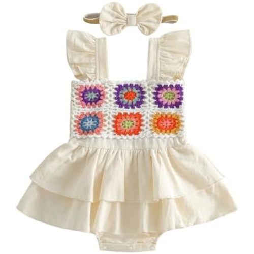 Newborn Baby Girls Summer Clothes Ruffle Sleeveless Pleated Smocked Bubble Romper Dresses Infant Bodysuit Jumpsuit
