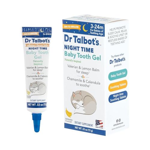 Dr. Talbot's Night Time Baby Tooth Gel for Sore Gums - .53 oz Tube - Banana Flavor - for Ages 3-24 Months