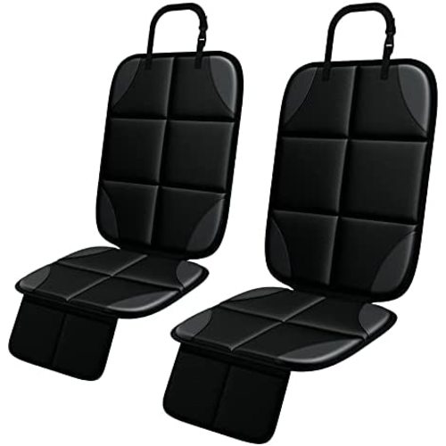 Car Seat Protector, MHO+All 2 Pack Auto Car Seat Protectors for Child Baby Car Seats - Large CarSeat Sit Savers Mat with Waterproof 600D Fabric & 2 Storage Pockets, Crash Test Approved