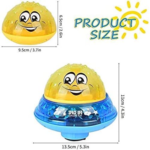 ZHENDUO Bath Toys, 2 in 1 Induction Spray Water Toy & Space UFO Car Toys with LED Light Musical Fountain Toy Automatic Induction Sprinkler Bath Toy Bathtub Toys for Toddlers