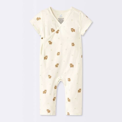 Baby Boys' Cow Knit Wrap Romper - Cloud Island™ Off-White 3-6M