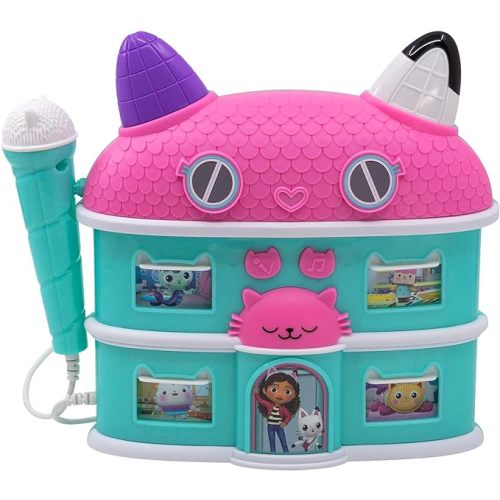 eKids Sing Along Boom Box Speaker with Microphone, Kids Karaoke Machine with Built in Music (Gabby)