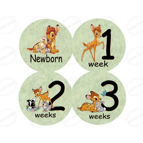 Bambi, Disney, Thumper, Monthly Stickers, Baby Shower Gift, Baby Nursery, Bambi Stickers, Milestone Stickers, Monthly Stickers