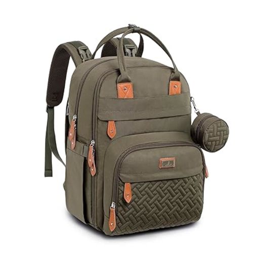BabbleRoo Diaper Bag Backpack, Army Green