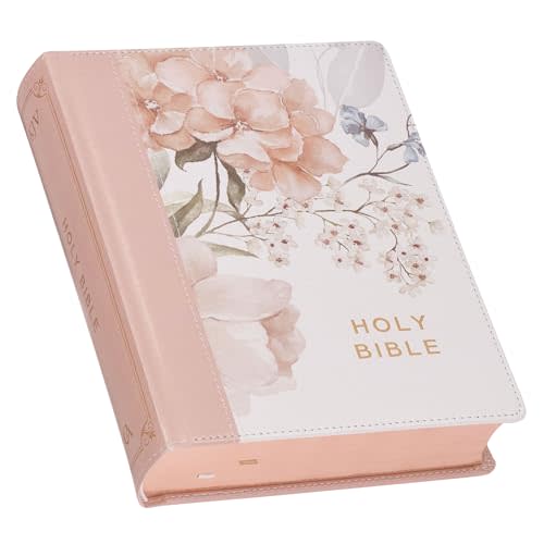 KJV Holy Bible, Note-taking Bible, Faux Leather Hardcover - King James Version, Rosy Coral Floral (KJV Note-taking Editions)