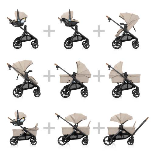 Transformer Stroller to Wagon Travel System Featuring LiteMax NXT Infant Car Seat with SensorySoothe