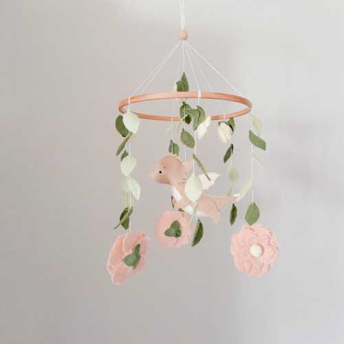 Dragon Baby Mobile | Floral Crib Mobile | Flower Nursery Decor | Baby Girl Shower Gift