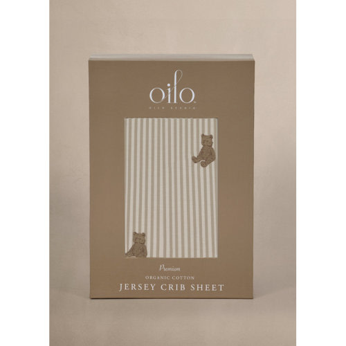 Oilo Studio – Organic Bear Jersey Fitted Crib Sheet, Ultra-Soft & Breathable, Snug Fit for Standard Cribs & Toddler Beds | Wayfair