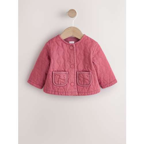 Pink Quilted Denim Baby Jacket (0mths-2yrs)