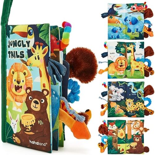 hahaland Baby Books 0-6 Months,Infant Tummy Time Toy Sensory Toys | 6 to 12 Months Touch Feel Book Travel Toy Gifts for Boy Girl 0-3 Month Baby Shower Birthday Easter Basket Stuffers 1PCS