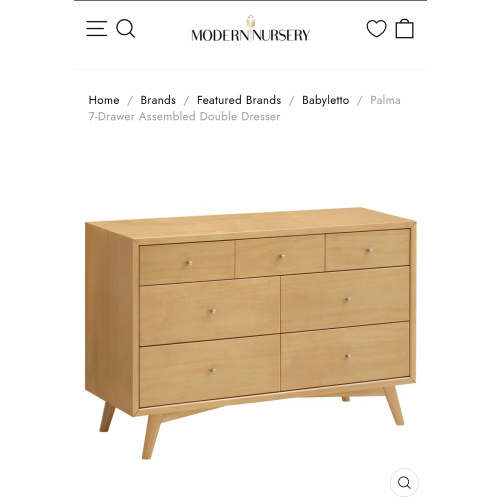 Babyletto Palma 7-Drawer Assembled Double Dresser | Modern Nursery™