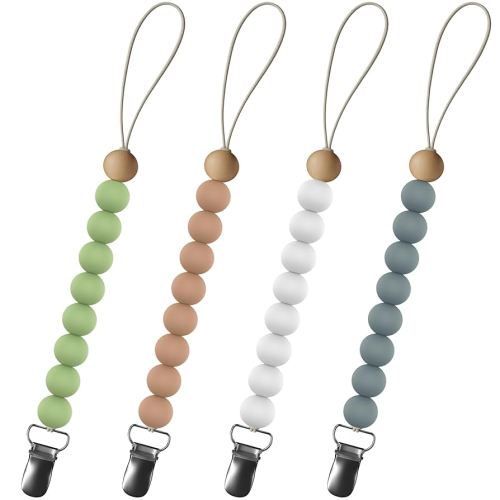 4 Pack Soother Clip, Pacifier Clip, Silicone Pacifier Value Pack, o1brand (Assorted)