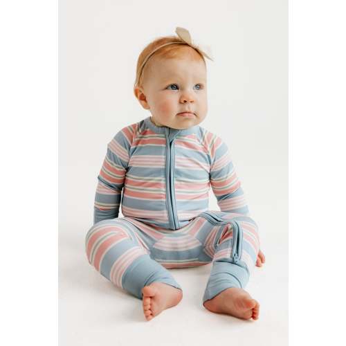 Sadie Stripes Zipper Romper