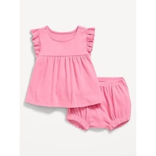 Ribbed Flutter-Sleeve Top and Shorts Set for Baby | Old Navy