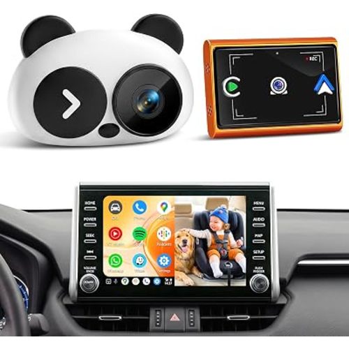 URVOLAX Baby Monitor Car Camera - Wireless Android Auto & CarPlay Adapter - Real-Time Rear Seat View on Factory Screen, 1080P Night Vision, 150° Wide Angle, Plug & Play for Families with Babies, Kids