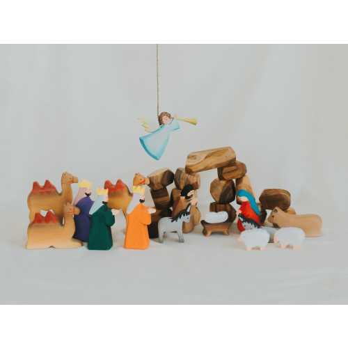 Wooden Nativity Set, Nativity figurine, Christmas Nativity Scene, Birth of jesus, Handcrafted Décor, Farmhouse Christmas Décor, Winter Décor